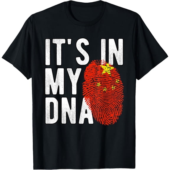 Exquisite and comfortable-Funny it's in my DNA China flag Fingerprint T-Shirt