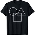 thumbnail image 1 of Exquisite and comfortable-Geometric circle square Triangle Minimalist Blue Black T-Shirt, 1 of 4