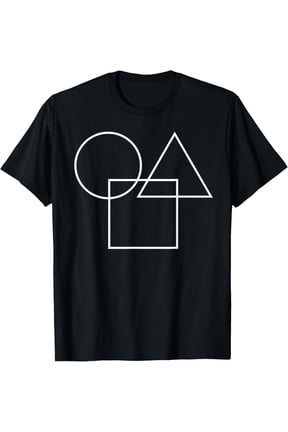 Exquisite and comfortable-Geometric circle square Triangle Minimalist Blue Black T-Shirt