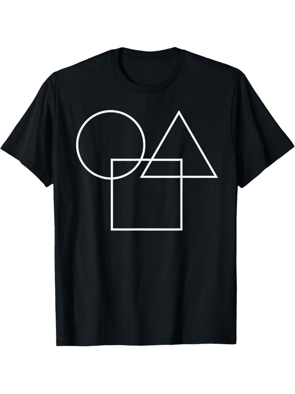 Exquisite and comfortable-Geometric circle square Triangle Minimalist Blue Black T-Shirt