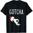 thumbnail image 1 of Exquisite and comfortable-Gotcha Circle Game Inappropriate Christmas Santa Ok Hand T-Shirt, 1 of 4