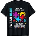 thumbnail image 1 of Exquisite and comfortable-Grandma Grandpa I Wear Blue For My Grandson Autism Awareness T-Shirt, 1 of 4