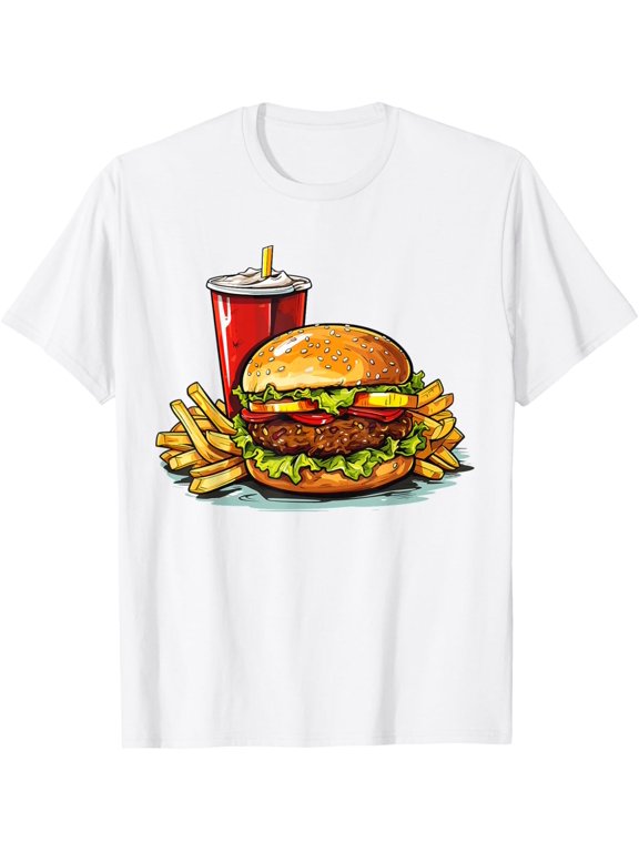 Exquisite and comfortable-Hamburger Fast Food Cafeteria Logo T-Shirt