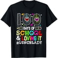 thumbnail image 1 of Exquisite and comfortable- Happy 100 Days Of School And Loving It Lunch Lady T-Shirt, 1 of 4