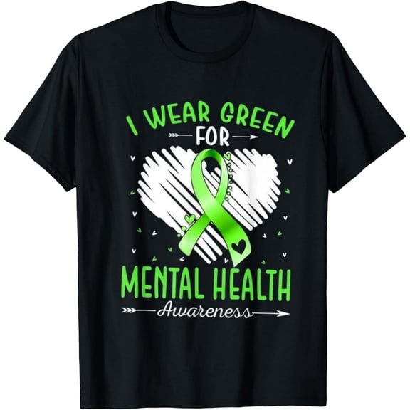 Exquisite and comfortable-Heart I Wear Green For Mental Health Awareness Month T-Shirt
