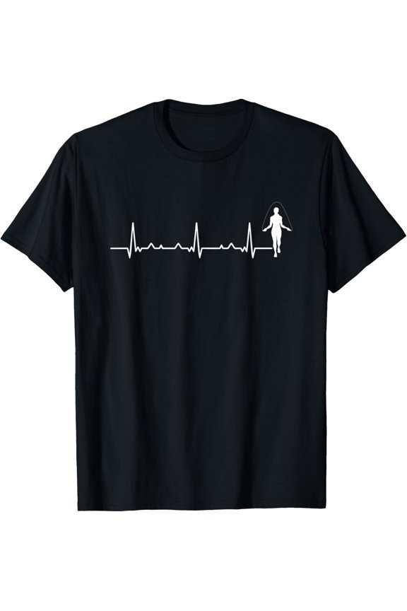 Exquisite and comfortable-Heartbeat EKG Jump Rope Tightrope Walker Walking Jump Roping T-Shirt