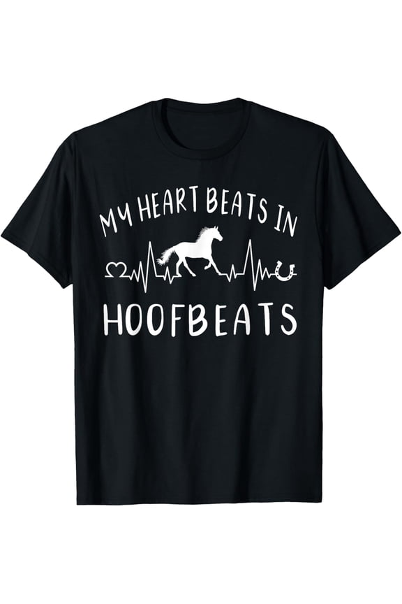 Exquisite and comfortable-Heartbeat Horse Riding Women Cowgirl Equestrian Lovers T-Shirt