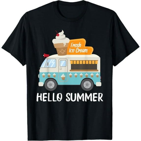 Exquisite and comfortable-Hello Summer Ice Cream Truck Kids Ice Cream Squad T-Shirt