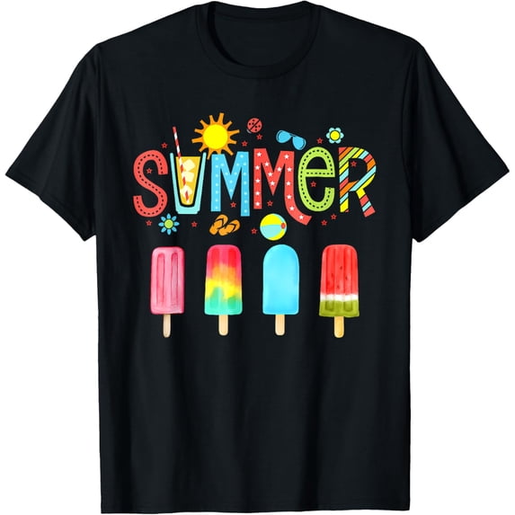 Exquisite and comfortable-Hello Summer Vacation Ice Cream Popsicle Ice Lolly Gifts T-Shirt