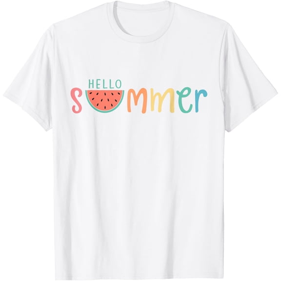 Exquisite and comfortable-Hello Summer Vacation Watermelon Gift T-Shirt for Men Women Kids