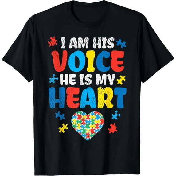 Exquisite and comfortable-I Am His Voice He Is My Heart Autism Awareness ASL SPED Gift T-Shirt