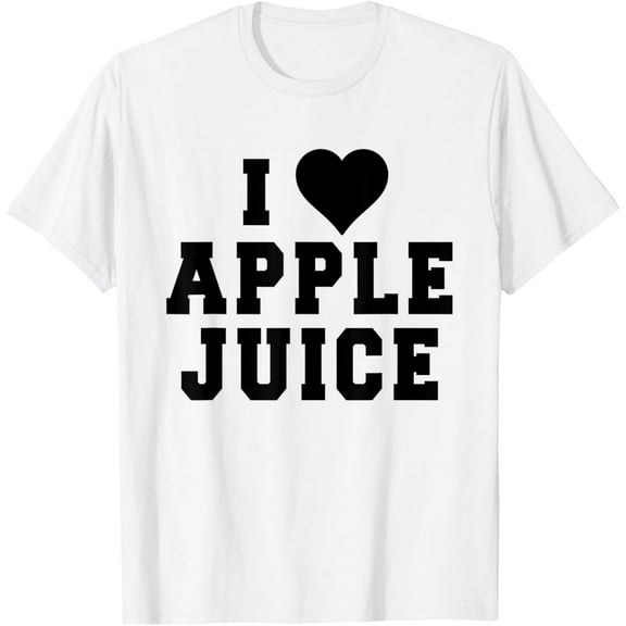 Exquisite and comfortable-I HEART APPLE JUICE T SHIRT Bold White Font T-Shirt