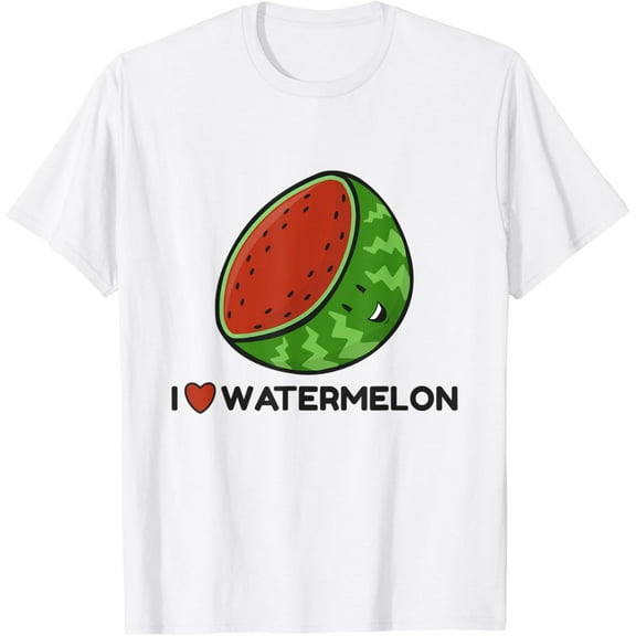 Exquisite and comfortable-I Love Watermelon T-shirt Funny Melon Character Design