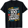 thumbnail image 1 of Exquisite and comfortable-I Survived 100 Days Cafeteria Chaos Lunch Lady Fun T-Shirt, 1 of 4