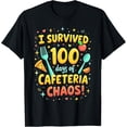 thumbnail image 1 of Exquisite and comfortable-I Survived 100 Days of School Cafeteria Chaos Lunch Lady T-Shirt, 1 of 4