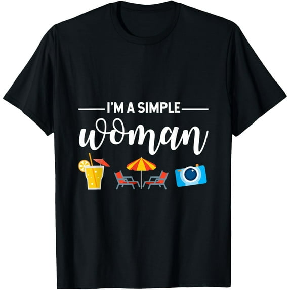 Exquisite and comfortable-I'm A Simple Woman Flip Flops Beach Drinking Vacation T-Shirt