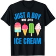 thumbnail image 1 of Exquisite and comfortable-Just a Boy Who Loves Ice Cream Summer Tee T-Shirt, 1 of 4