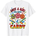 thumbnail image 1 of Exquisite and comfortable-Just a Girl Who Loves Candy Lollipop Women Girl Toddler Kids T-Shirt, 1 of 4