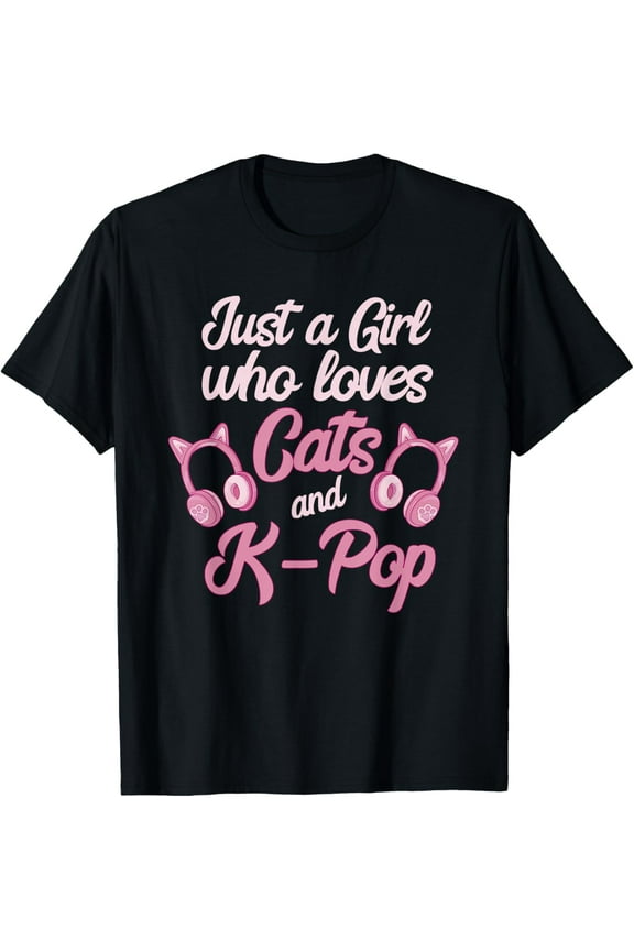 Exquisite and comfortable-K-Pop Just A Girl Who Loves K-Pop Cat Korean K-Pop Music T-Shirt