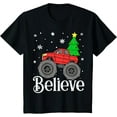 thumbnail image 1 of Exquisite and comfortable-Kids Boys Monster Truck Believe Christmas Tree Snowflakes Toddler T-Shirt, 1 of 4