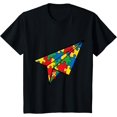 thumbnail image 1 of Exquisite and comfortable-Kids Paper Airplane Puzzle Piece Autism Awareness Boys Kids T-Shirt, 1 of 4