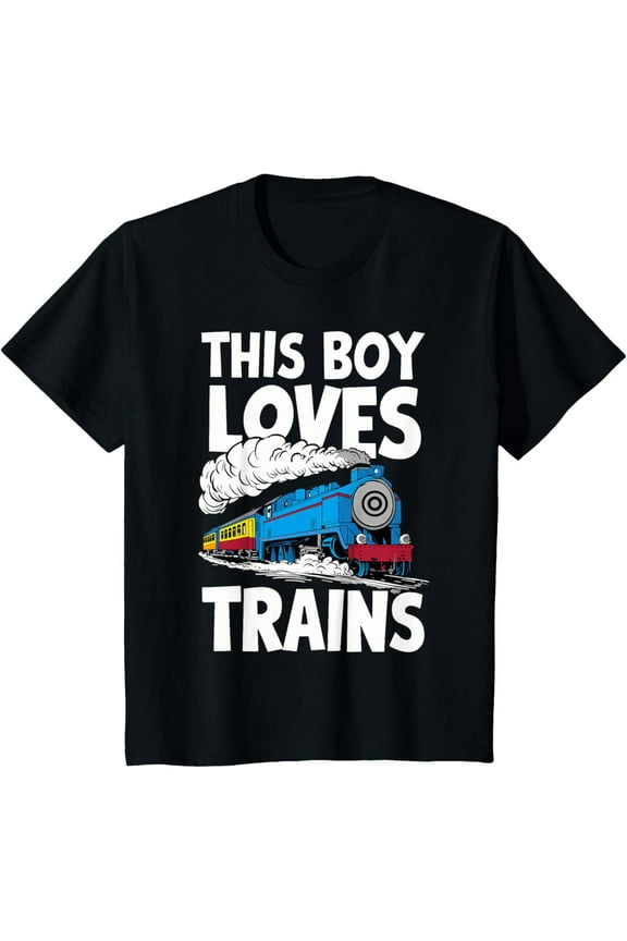 Exquisite and comfortable-Kids This Boy Loves Trains Train Lover Toddler T-Shirt