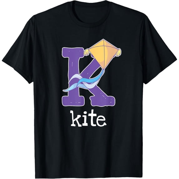 Exquisite and comfortable-Kite Flying Alphabet Letter Kite Surfing Kids T-Shirt