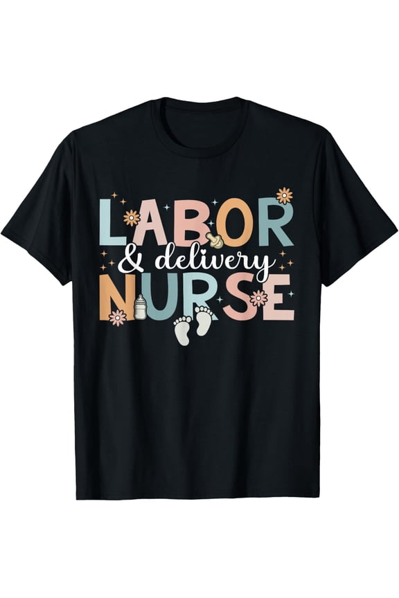 Exquisite and comfortable-Labor & Delivery Nurse Leopard Rainbow Nursing Nurse Week T-Shirt