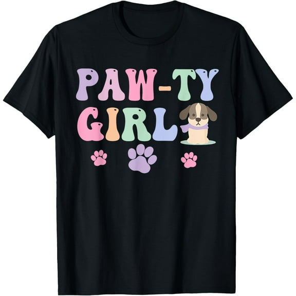 Exquisite and comfortable-Let's Pawty Girl Birthday Puppy Dog Party Girl Kids Birthday T-Shirt
