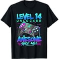 thumbnail image 1 of Exquisite and comfortable-Level 14 Unlocked 14 Years Old Boy Birthday 14th Birthday T-Shirt, 1 of 4