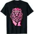 thumbnail image 1 of Exquisite and comfortable-Lion Pink Bandana Ribbon Breast Cancer Awareness Warrior T-Shirt, 1 of 4