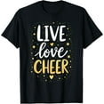 thumbnail image 1 of Exquisite and comfortable-Live Love Cheer Shirt Cheerleading Girl Women Cheerleader T-Shirt, 1 of 4