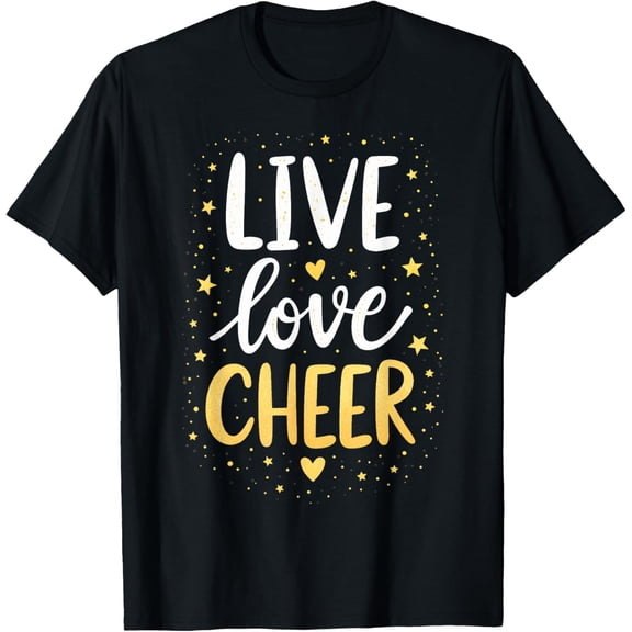 Exquisite and comfortable-Live Love Cheer Shirt Cheerleading Girl Women Cheerleader T-Shirt