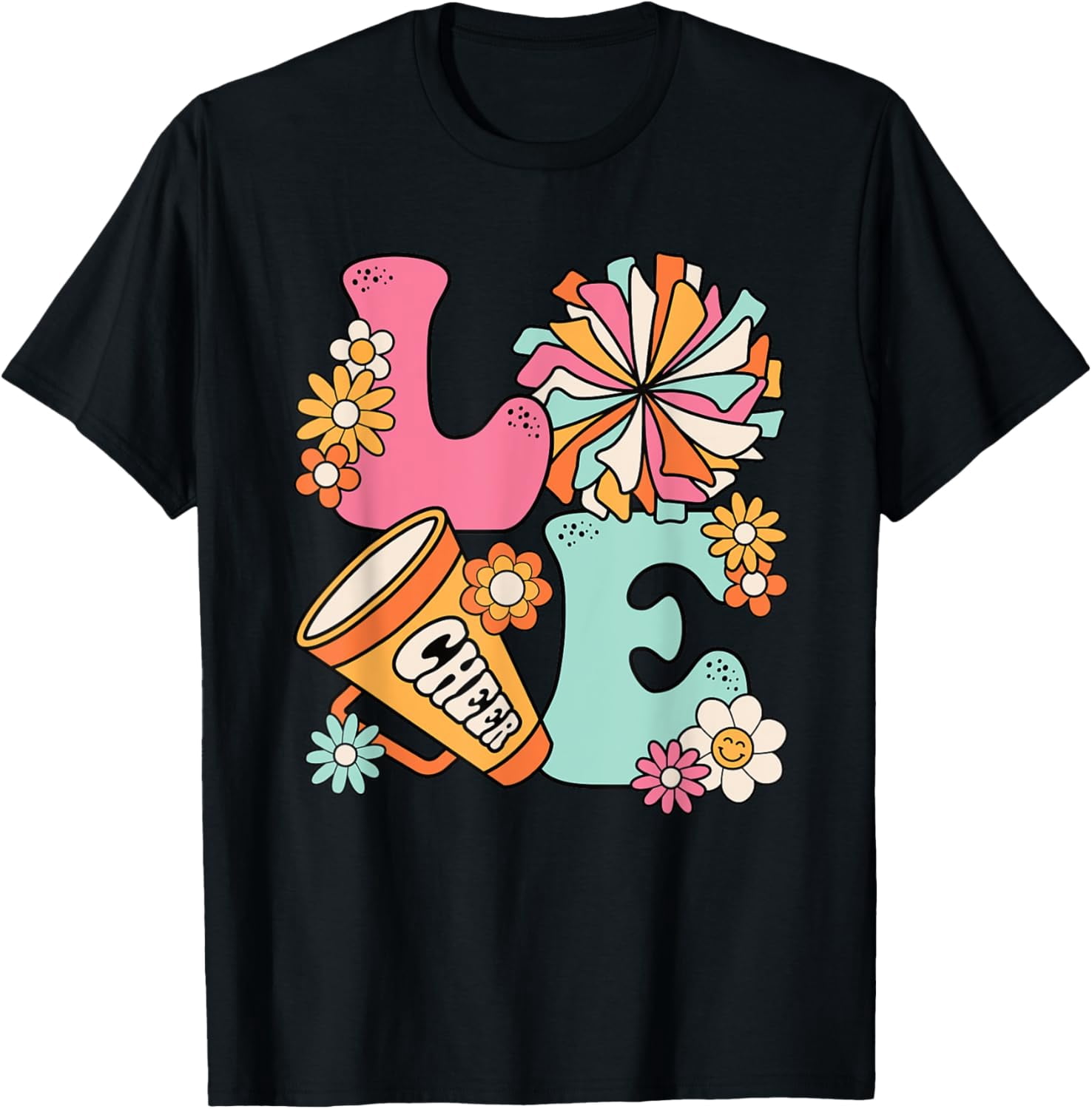 Exquisite and comfortable-Love Cheer Groovy Cheerleader Cheerleading ...