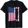 thumbnail image 1 of Exquisite and comfortable-Love Longboard Vintage US Flag Longboarder Longboarding T-Shirt, 1 of 4