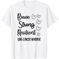 thumbnail image 1 of Exquisite and comfortable-Lung Cancer Warrior White Ribbon Lung Cancer Fighter T-Shirt, 1 of 4