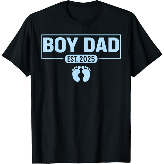 Exquisite and comfortable-Men boy Dad Est 2025 Newborn Daddy Father baby boy son T-Shirt
