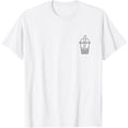 thumbnail image 1 of Exquisite and comfortable-Minimalist Boba Milk Tea Pocket Badge Icon T-Shirt, 1 of 4