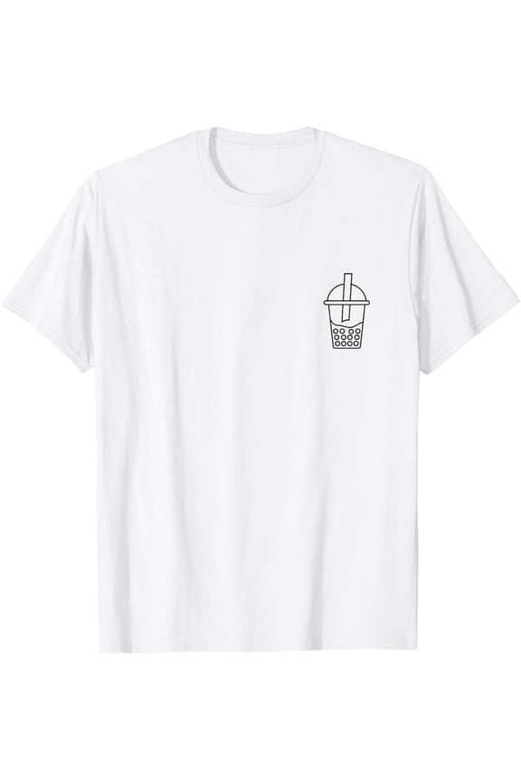Exquisite and comfortable-Minimalist Boba Milk Tea Pocket Badge Icon T-Shirt