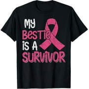 HESHIJIAZHU Exquisite and comfortable-My Bestie Is A Survivor - Breast Cancer Support Squad T-Shirt