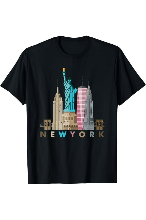Exquisite and comfortable-NYC New York City skylines statue of liberty T-Shirt