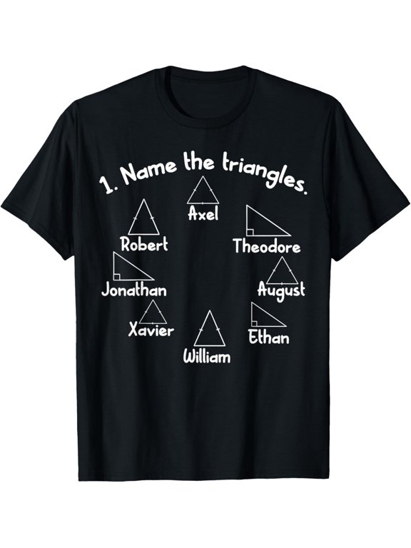 Exquisite and comfortable-Name The Triangles! Geometry Shapes Math Teacher Pun T-Shirt
