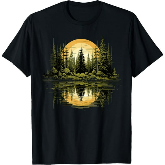 Exquisite and comfortable-Nature Reflection Forest Trees Outdoor Wildlife T-Shirt