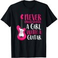 thumbnail image 1 of Exquisite and comfortable-Never Underestimate A Girl With A Guitar T-Shirt, 1 of 4