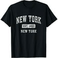 thumbnail image 1 of Exquisite and comfortable-New York New York NY Vintage Established Sports Design T-Shirt, 1 of 4
