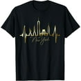 thumbnail image 1 of Exquisite and comfortable-New York Skyline Heartbeat Statue Of Liberty I Love New York T-Shirt, 1 of 4