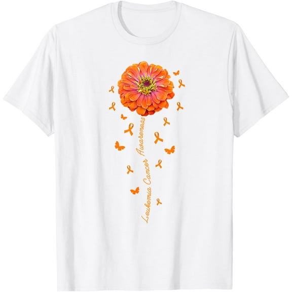 Exquisite and comfortable-Orange Ribbon Flower Leukemia Awareness Blood Cancer - Women T-Shirt