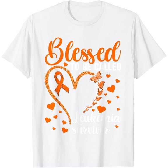 Exquisite and comfortable-Orange Ribbon Shirt, Blessed To Be Called Leukemia Survivor T-Shirt