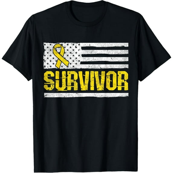 Exquisite and comfortable-Osteosarcoma Awareness Survivor USA Flag T-Shirt