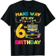 thumbnail image 1 of Exquisite and comfortable-Out of my way it's my 6th birthday Train Party kids boy T-Shirt, 1 of 4